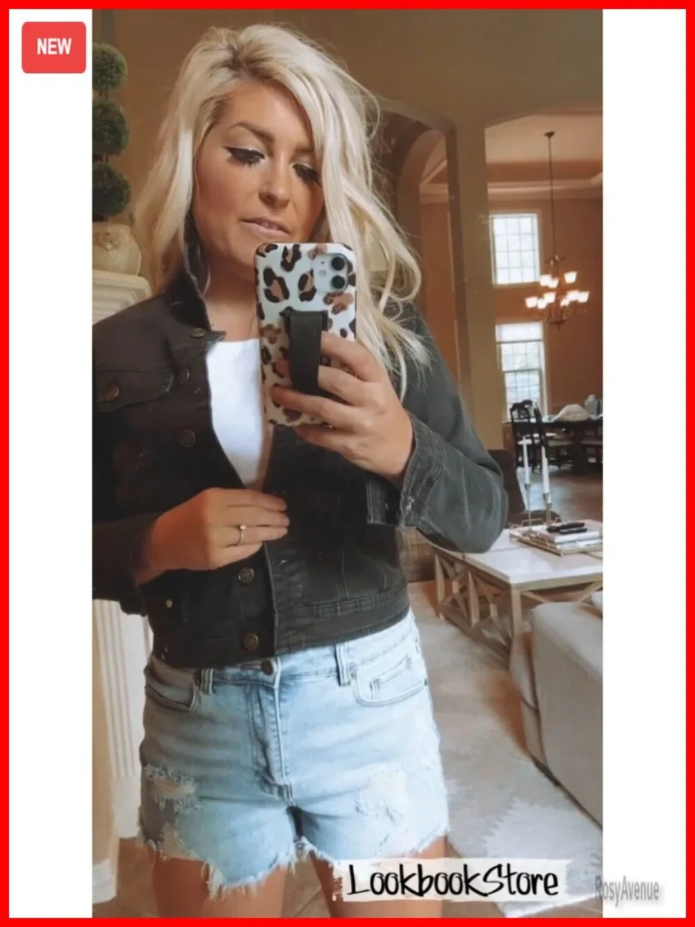 Long Sleeve Button Down Fitted Denim Jean Jacket